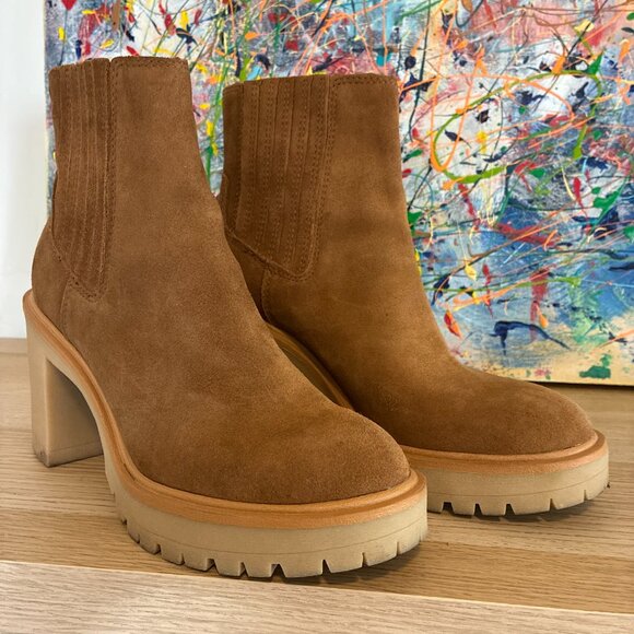 Caster H2O Waterproof Lug Sole Platform Bootie in Camel, 8.5 - Picture 2 of 7